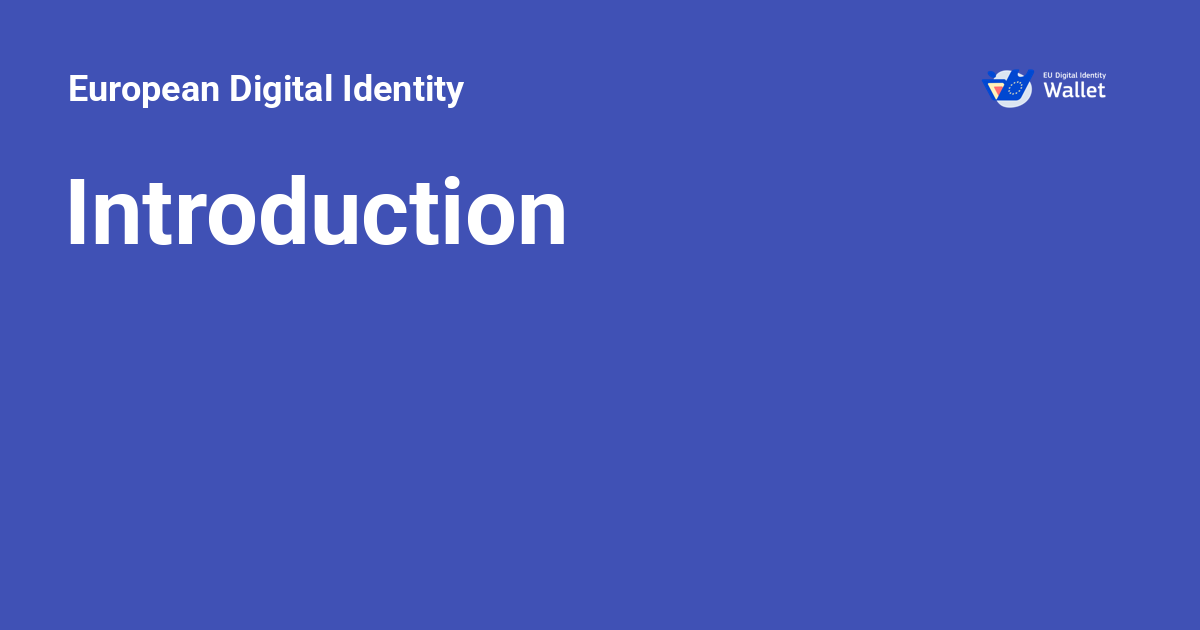 Introduction - European Digital Identity